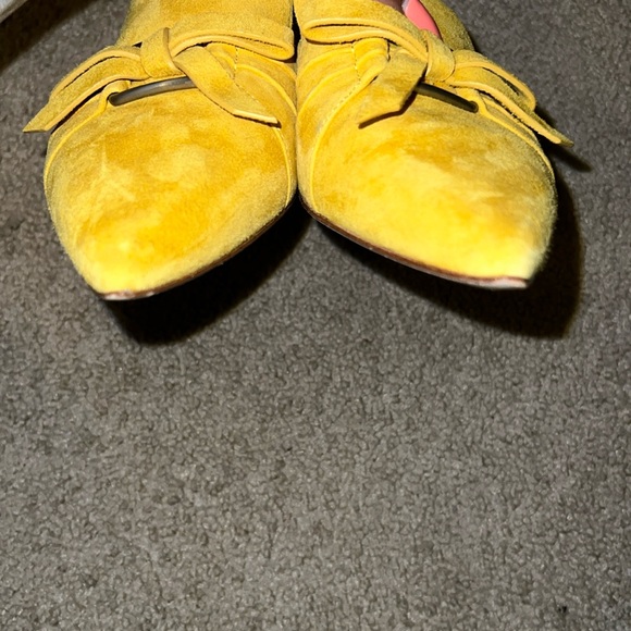 ETIENNE AIGNER ALANA BOW MULE SLIP ON’S IN A GOLDEN SUEDE LEATHER COLOR - Picture 15 of 16